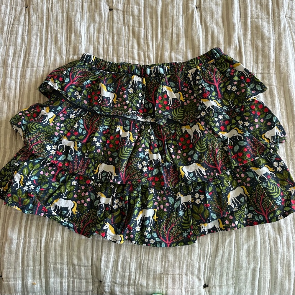 Mini Boden Multicolor Unicorn and Floral Skirt